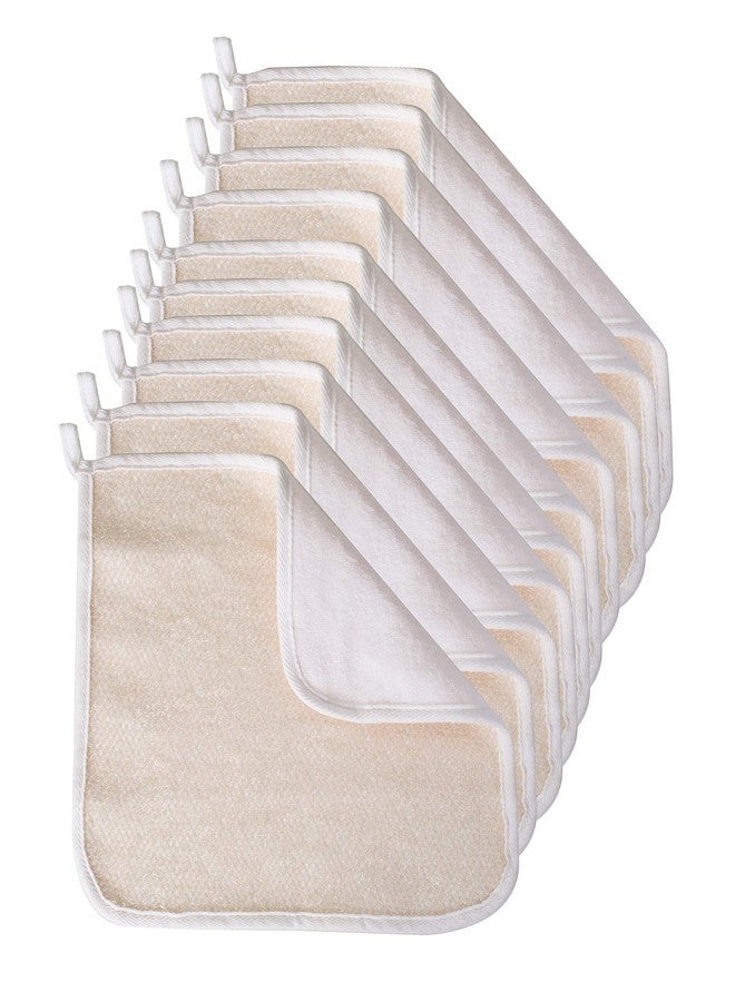 Paradiso Soft-Weave Wash Cloths, Cleansing and Exfoliating, White, Pack of 10 - Image 1