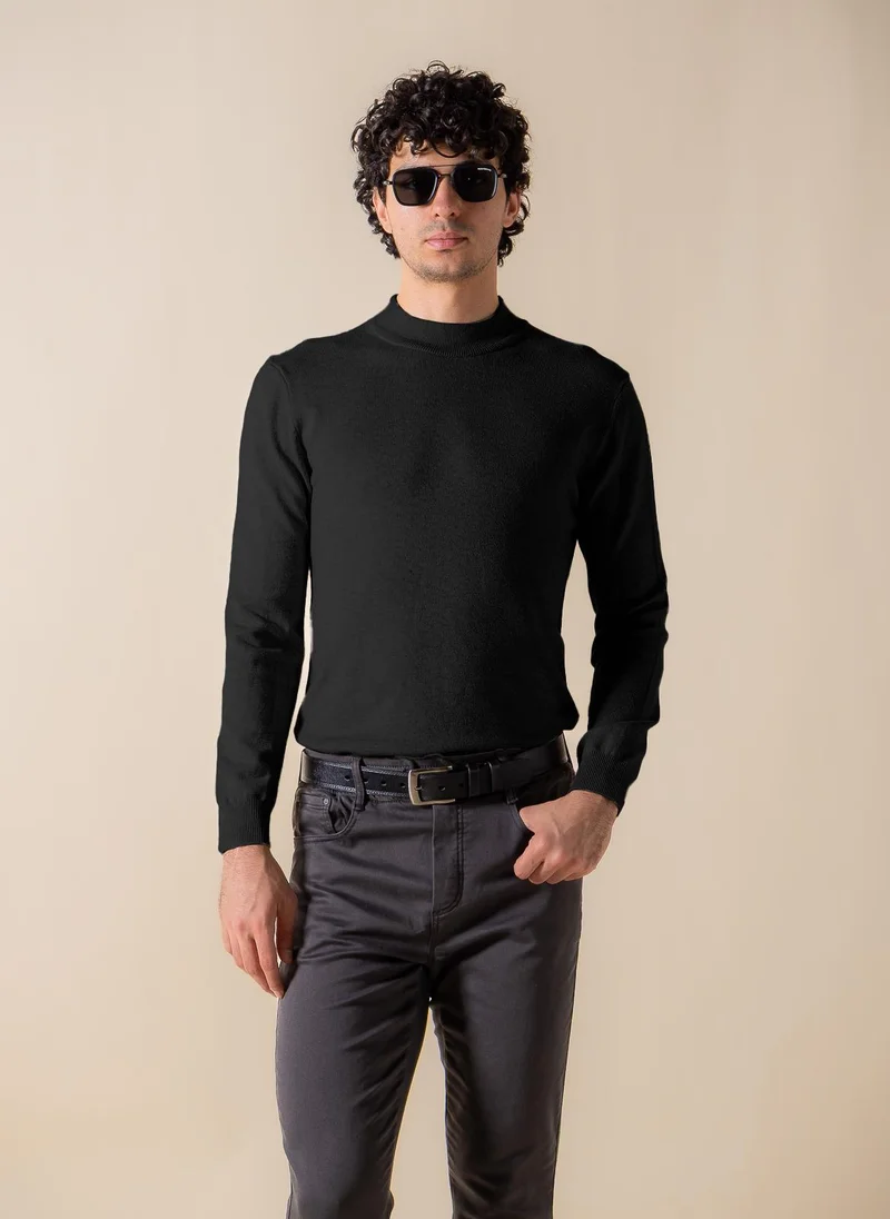 SHAPES FINE KNIT MOCK-NECK SWEATER