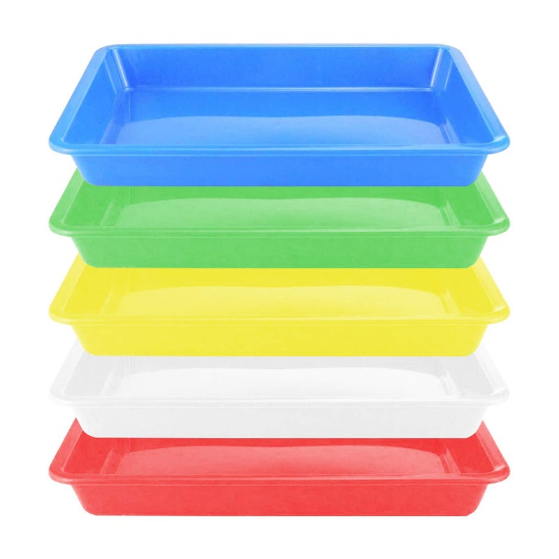 Plastic Art Trays5 Pieces Stackable Activity Crafts Organizer Serving Jewelry Tray for DIY Projects Painting Beads Organizing Supply5 Color 96 x 708 x 094 inch