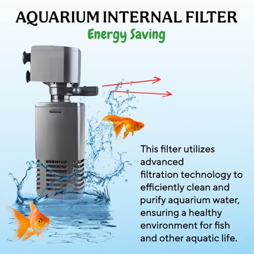 Rizopets Aquarium Fully Submersible Internal Filter - High Efficiency, Low Noise, Energy Saving Filter with Biochemical Sponge for Filtering, Water Pumping, and Oxygenation - Image 2
