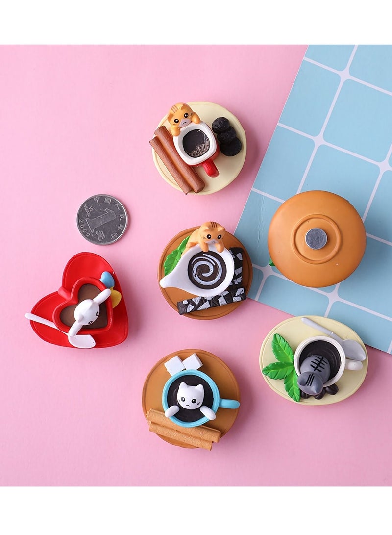 NIBEMINENT Cartoon Fridge Magnets, 6 pcs Magnetic Resin Cute Cat Shape, Powerful Magnet Creative Magnets - Image 4