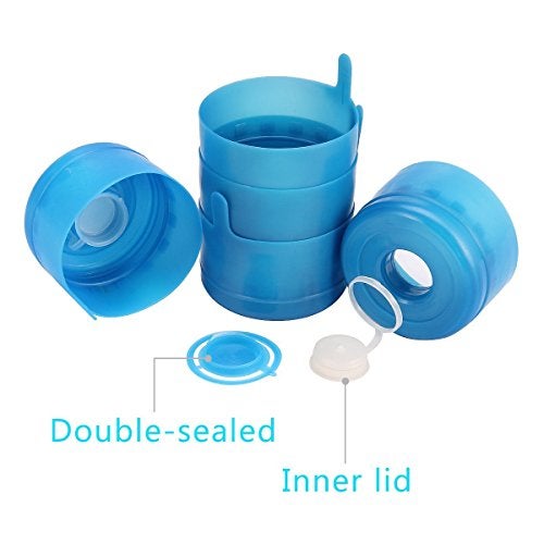 WINBOB 5PCS 55mm 3 and 5 Gallon Non-Spill Caps,Replacement Water Bottle Snap On Cap Anti Splash Peel 5 Piece - Image 5