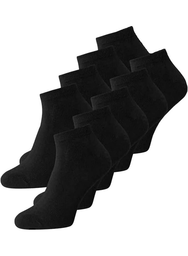 Tango 9 Pairs Men's Short Ankle Socks - free size EU 40 to 46 - Sport socks for men (BLACK - 9 Pairs, 9)  - Image 1