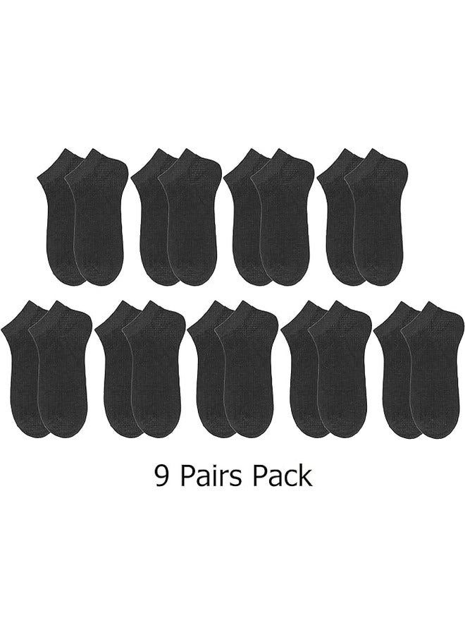 Tango 9 Pairs Men's Short Ankle Socks - free size EU 40 to 46 - Sport socks for men (BLACK - 9 Pairs, 9)  - Image 2