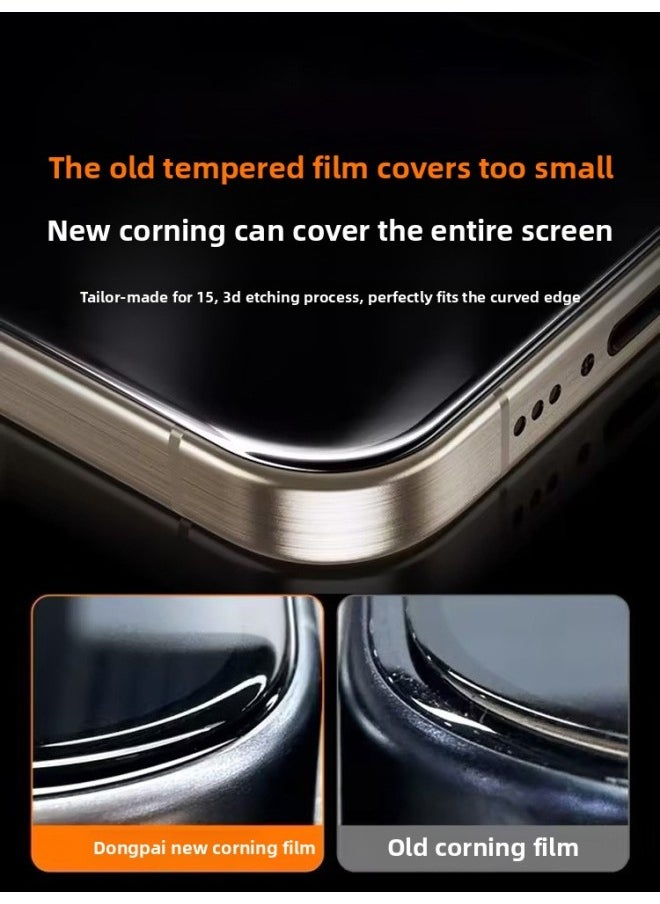Generic - [Corning Glass] For Iphone 15Pro Max Tempered Film For Iphone13/14 Mobile Phone Film Dust Free Warehouse 15Pro New-Color:[super Clear Corning☆Special Offer 3 Sets] Full Coverage With Curved Edges★30 Times Anti-fall★Free Dust-free Warehouse-Size:For Iphone 12 Pro - Image 1