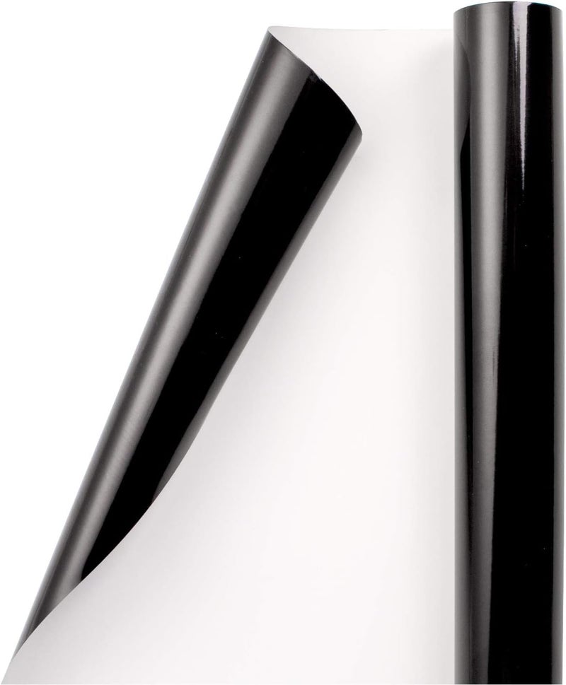 SUPERFAB™ Black Gloss Wrapping Paper Roll - Solid Color Paper Peel And Stick Self Adhesive Wallpaper for Birthday, Shower, Wedding, Congrats, and Holiday Size 15 inch Width X 40 inche length - Image 4