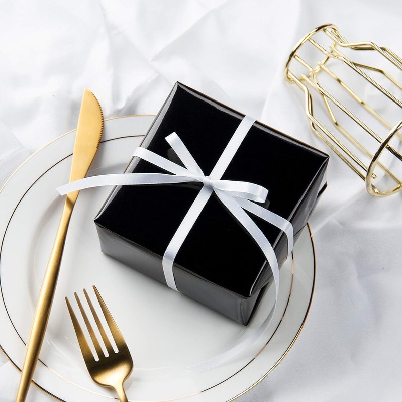 SUPERFAB™ Black Gloss Wrapping Paper Roll - Solid Color Paper Peel And Stick Self Adhesive Wallpaper for Birthday, Shower, Wedding, Congrats, and Holiday Size 15 inch Width X 40 inche length - Image 3