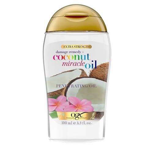 OGX Extra Strength Damage Remedy + Coconut Miracle Oil Penetrating Hair Oil Treatment, Extra Hydrating Anti-Frizz Oil for Coarse, Dry Hair, Paraben-Free, Sulfated-Surfactants Free, 3.3 Fl Oz - Image 1
