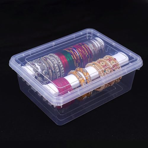 UpStyle Adjustable rod Bangle Box Chudi Set Organizer Jewellery Storage Display Box for Bangles Bracelet Wrist Watch Hair Bands Scrunchies, Transparent (Set Of 2 Boxes) (2 RODS + 1ROD) - Image 5