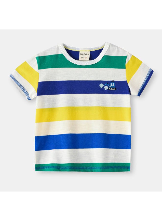 Boys Bamboo Short Sleeve T-Shirt – Cartoon Print, Korean Style