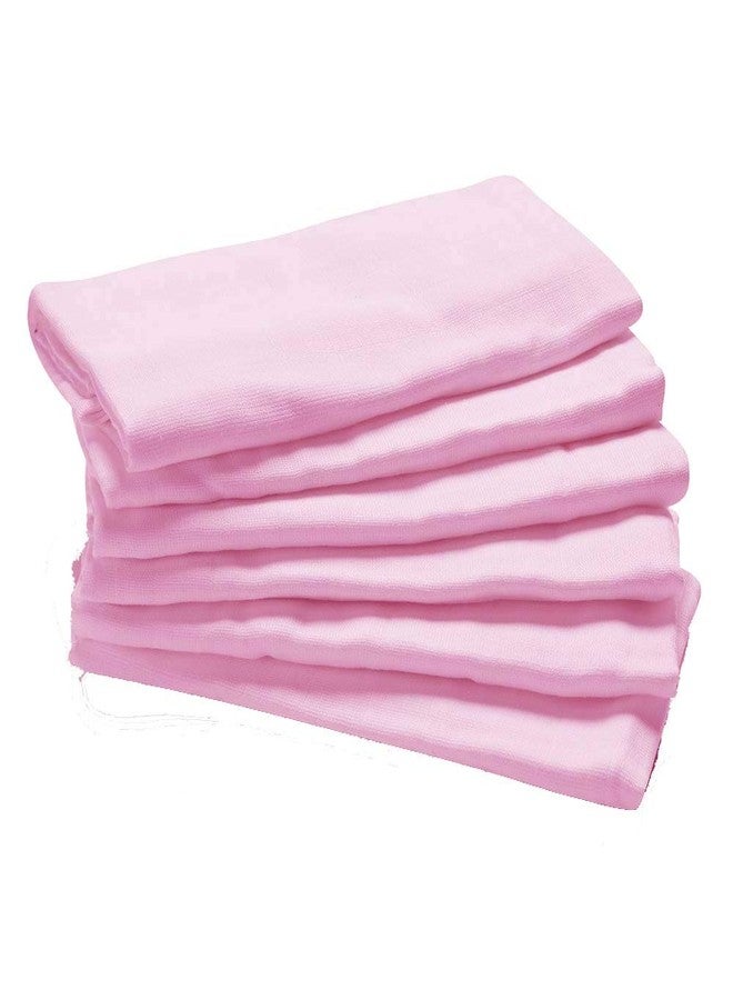 ans Nappy Cloth Set of Baby Pink Soft Pure Cotton and Highly Absorbent (70x70 cms) (24 Pc Set) - Image 1