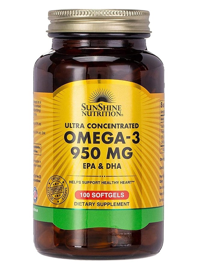SUNSHINE NUTRITION Ultra Concentrate Omega3 950 Mg Epa And Dha 100 Softgels - Image 1