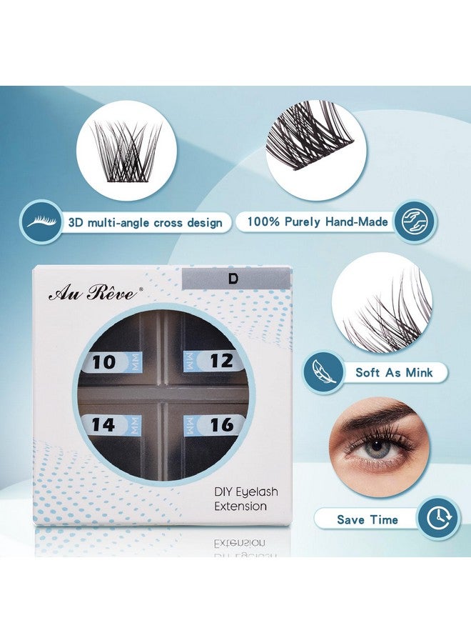 Lash Clusters Eye Lash Clusters Diy Lash Extensions Clusters Individual Lashes Eyelash Clusters Lash Clusters D Curl For Home Use 96 Pcs 0.07D 10 12 14 16Mm Mix (G09)