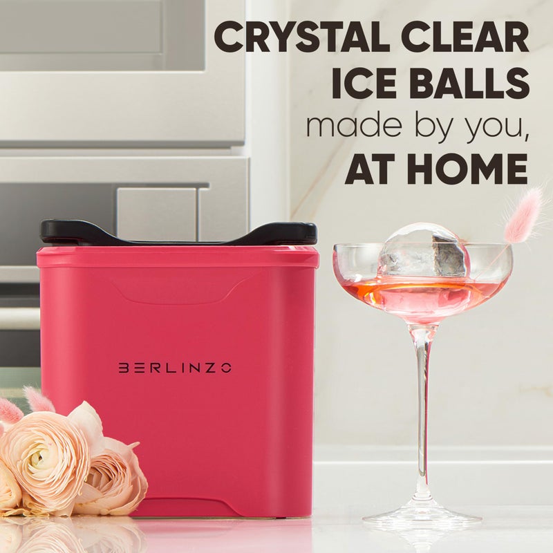 Berlinzo Premium Clear Ice Ball Maker [2024 Upgraded] - Large 2.4-inch Crystal Clear Ice Balls for Whiskey Cocktail-New Easy-to-Remove Ice Sphere Mold - Storage Bag & Ice Stamp Ring Included, Hibiscus - Image 3
