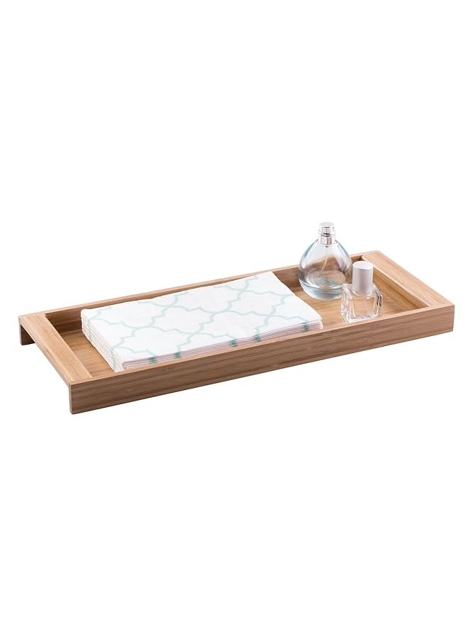 InterDesign - Formbu Wood Tabletop Storage Tray Wooden Organizer For Tissues Candles Soap Hand Towels Toilet Paper 6.1 Inch X 16 Inch X 1.2 Inch Natural Bamboo - Image 1