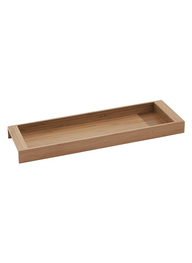InterDesign - Formbu Wood Tabletop Storage Tray Wooden Organizer For Tissues Candles Soap Hand Towels Toilet Paper 6.1 Inch X 16 Inch X 1.2 Inch Natural Bamboo - Image 1
