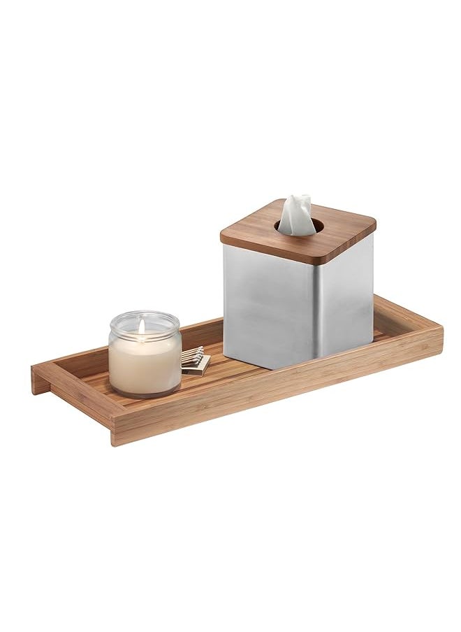 InterDesign - Formbu Wood Tabletop Storage Tray Wooden Organizer For Tissues Candles Soap Hand Towels Toilet Paper 6.1 Inch X 16 Inch X 1.2 Inch Natural Bamboo - Image 1