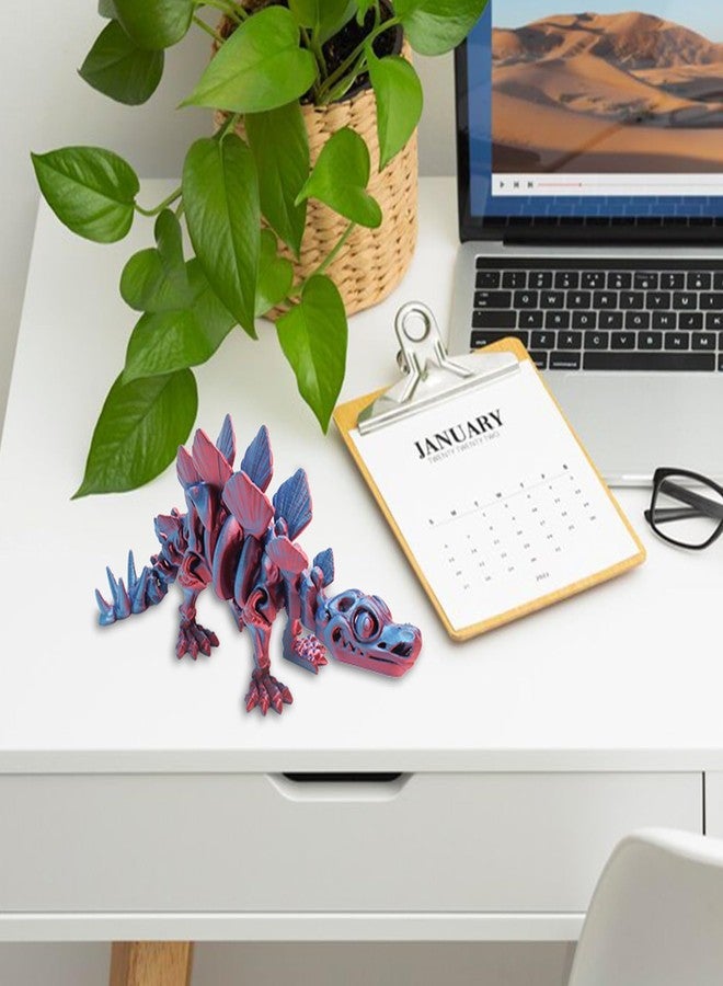 FunisFun 3D Printed Dragon with Articulated Joints for Adult, 3D Printed Dinosaur Fidget Toys Decor for Stress Relief (Stegosaurus-BP, 1P) - Image 4