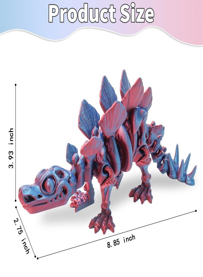 FunisFun 3D Printed Dragon with Articulated Joints for Adult, 3D Printed Dinosaur Fidget Toys Decor for Stress Relief (Stegosaurus-BP, 1P) - Image 2