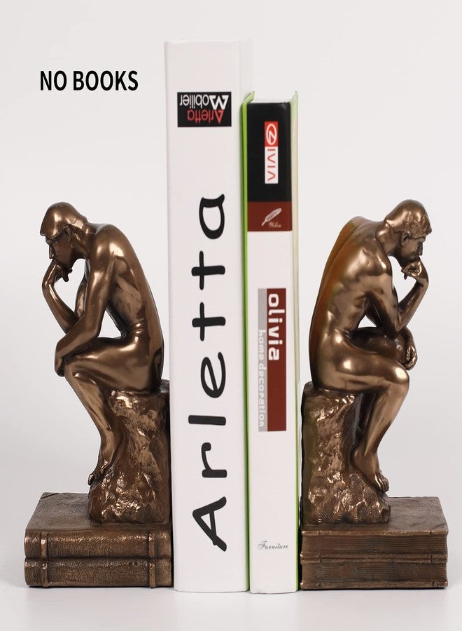 Magicsculp-The Thinker Statue Bookends in Premium Cold Cast Bronze- 7.48-Inch Museum Grade Collectible Figurine (Small-Bookends) - Image 4