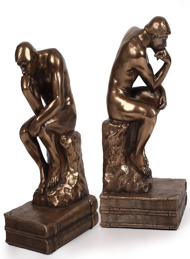 Magicsculp-The Thinker Statue Bookends in Premium Cold Cast Bronze- 7.48-Inch Museum Grade Collectible Figurine (Small-Bookends) - Image 1