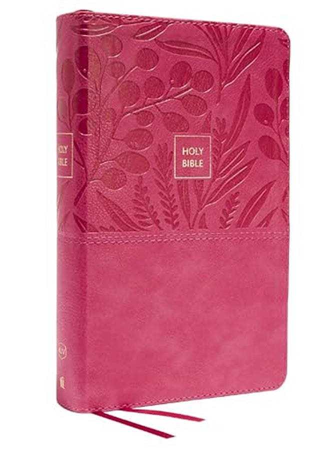 KJV Holy Bible: Large Print Single-Column with 43,000 End-of-Verse Cross References, Pink Leathersof