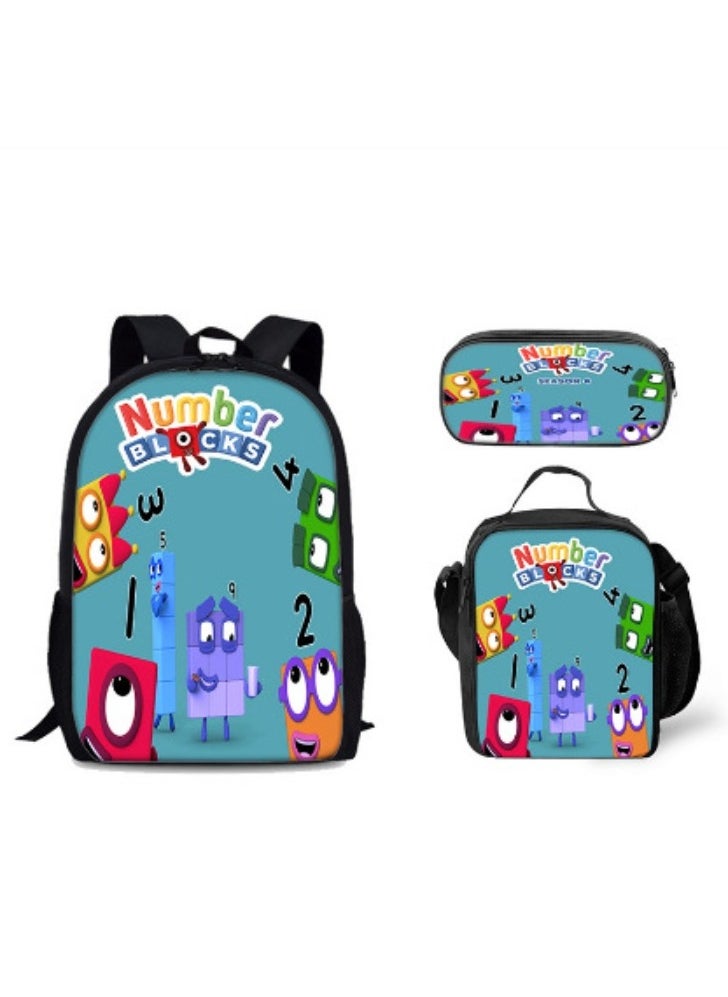 JURASSIC WORLD Student large capacity backpack cartoon backpack shoulder bag shoulder bag pencil case three piece set  - Image 1
