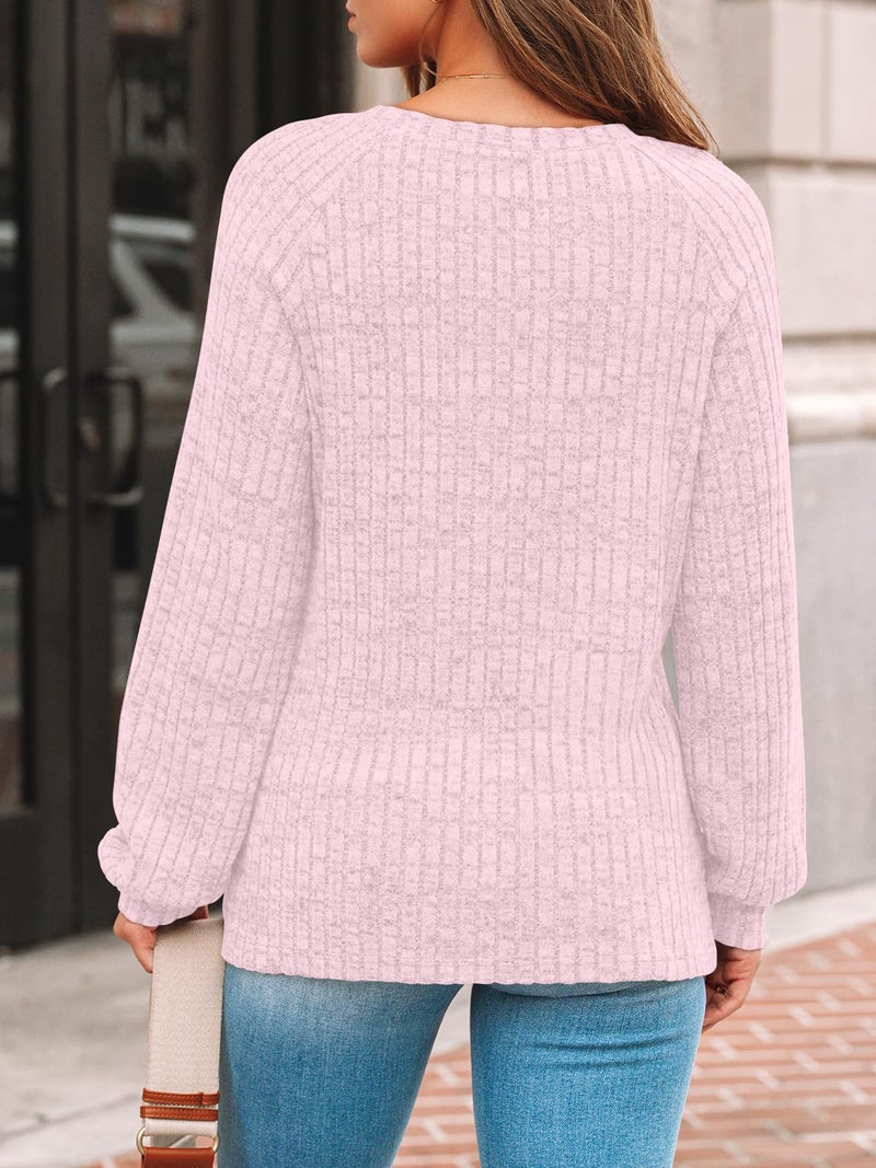 AUTOMET Womens Long Sleeve T Shirts Casual Tunic Work Tops Spring Plus Size Pink Sweaters Date Night Outfit 2026 Dressy Blouse Pink S - Image 4
