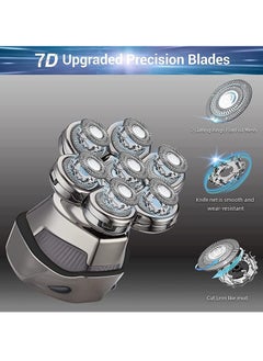 PRIME 7D Electric Razor for Men and Women 5 in 1 Head Shavers for Bald Men Electric Rotary Razor Grooming Kit Cordless Electric Shavers USB Rechargeable Waterproof  - Image 4
