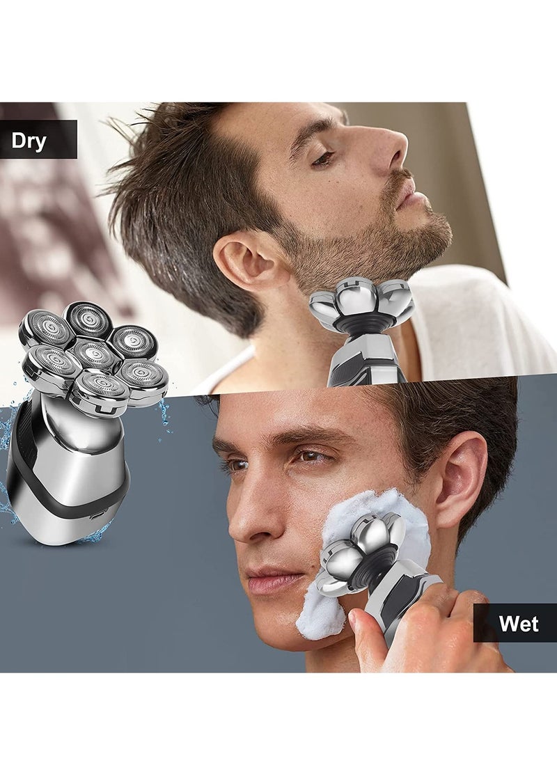 Prime 7D Electric Razor for Men and Women 5 in 1 Head Shavers for Bald Men Electric Rotary Razor Grooming Kit Cordless Electric Shavers USB Rechargeable Waterproof  - Image 2