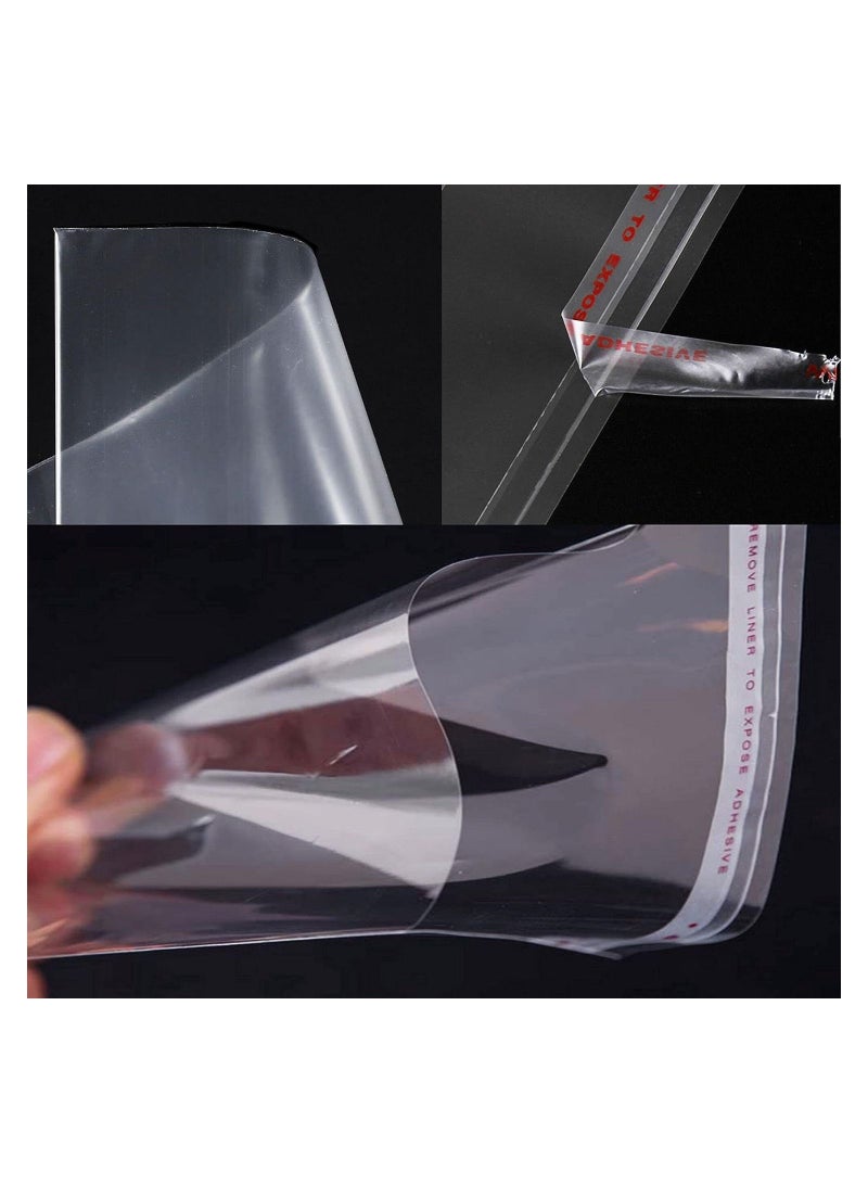 Alba Plastic أكياس بلاستيكية شفافة ذاتية اللصق من ألبا، 100 قطعة، أكياس بلاستيكية قابلة لإعادة الإغلاق للهدايا والبسكويت وغيرها من المنتجات (6 × 9 سم) - Image 3