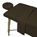 Saloniture 3-Piece Microfiber Massage Table Sheet Set - Premium Facial Bed Cover - Includes Flat and Fitted Sheets with Face Cradle Cover - Chocolate Brown - Image 2