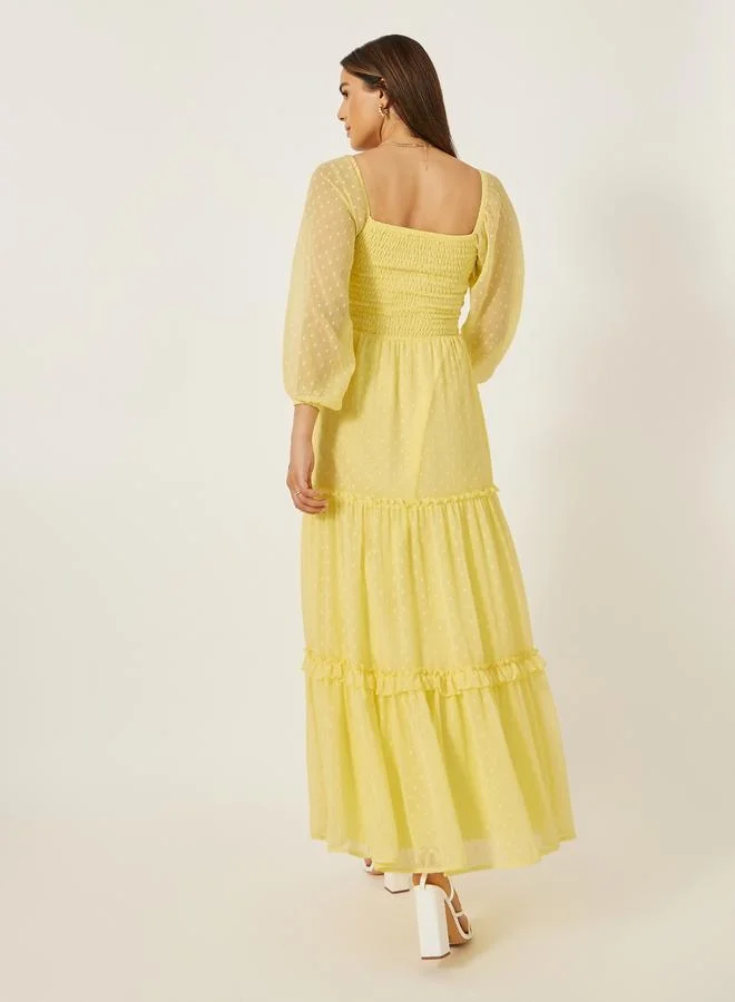 Styli Yellow Chiffon Dress