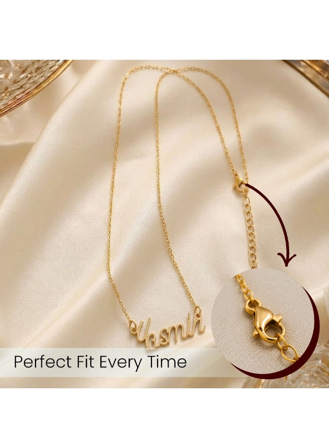 NENOUSH Baby Girl Name Necklace | English Letter Pendant Chain 30cm | Gold Tone Jewelry for Baby Girls | Fashion Necklace | Daily Wear | Party Wear - Image 5
