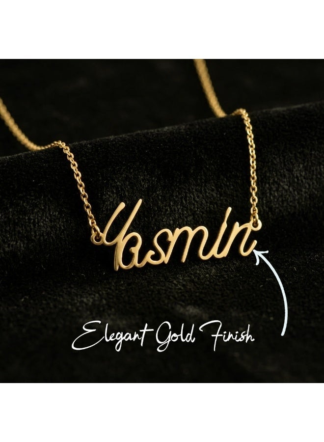 NENOUSH Baby Girl Name Necklace | English Letter Pendant Chain 30cm | Gold Tone Jewelry for Baby Girls | Fashion Necklace | Daily Wear | Party Wear - Image 3