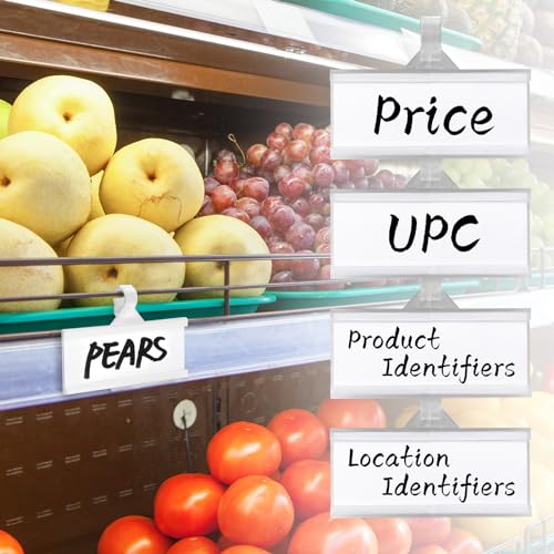Tecreddy 25Pcs Wire Shelf Label Holder, Reusable Plastic Shelf Tags for Pantry Retail Shopping Mall Store Supermarket Wire Shelving UPC Price Display Easy Clip Design Tight Snap Lock Closure 1-1/4" H X 3" W - Image 4