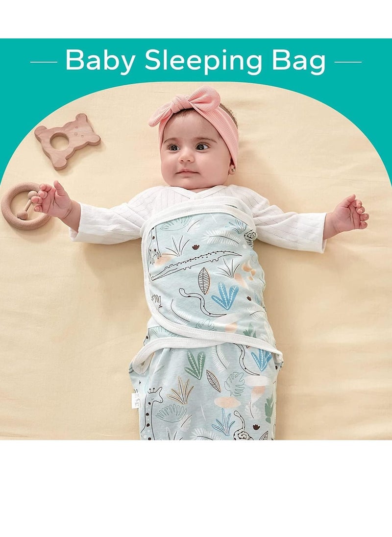 Newborn Wearable Swaddle Sleep Sacks Baby Girl Boy Essentials Green Garden 3-6 Months 2 Pack