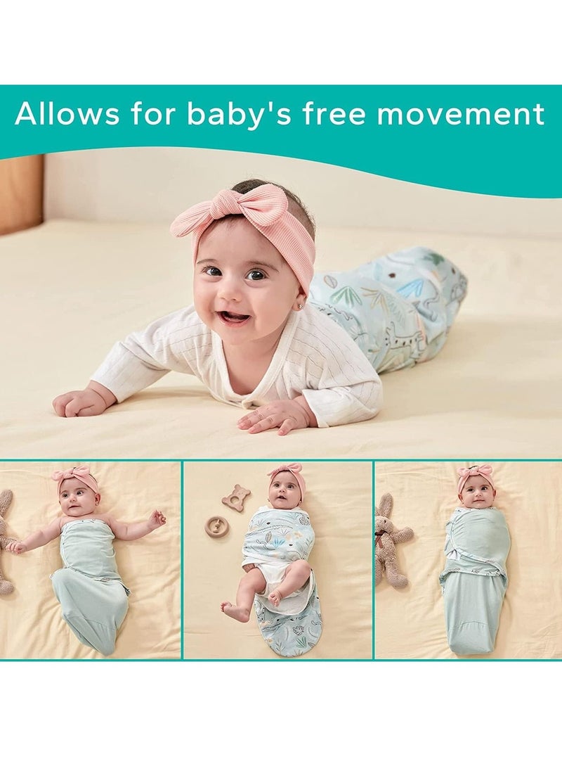 Newborn Wearable Swaddle Sleep Sacks Baby Girl Boy Essentials Green Garden 3-6 Months 2 Pack