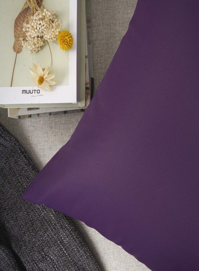 YOUR SMILE Solid Color Outdoors Waterproof Decorative Square Throw Pillow Covers Cushion Cases Pillowcases for Chair Sofa Garden,18 x 18 inch,Purple - Image 4