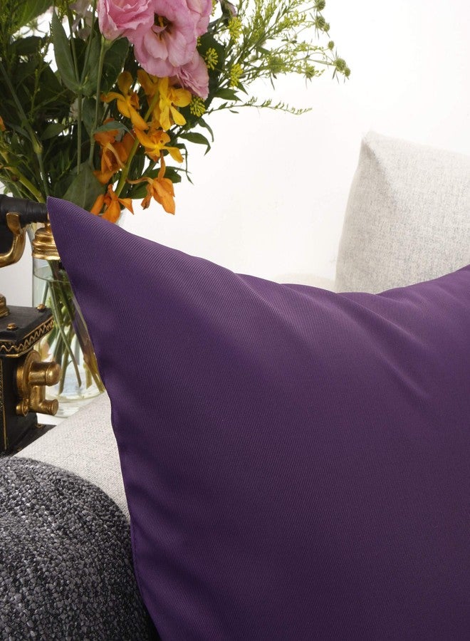 YOUR SMILE Solid Color Outdoors Waterproof Decorative Square Throw Pillow Covers Cushion Cases Pillowcases for Chair Sofa Garden,18 x 18 inch,Purple - Image 5