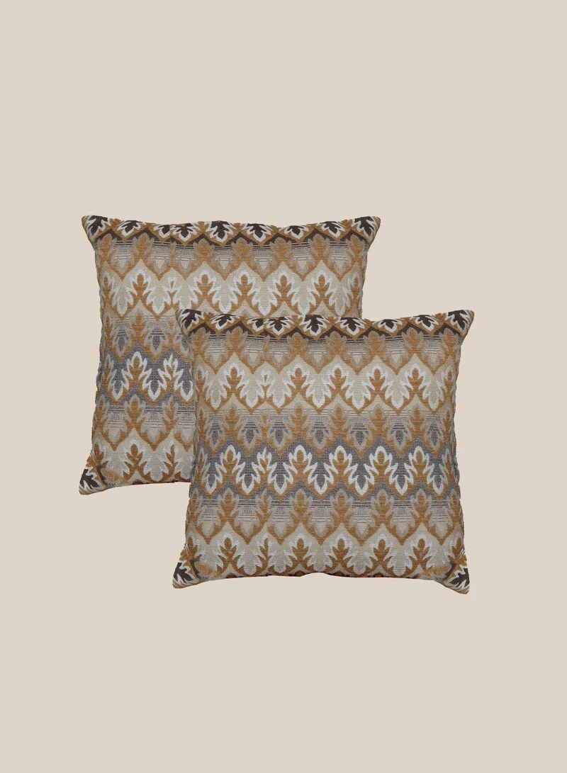 Donetella Cushion Cover,45X45 Cm (18X18 inch) 2-Pcs Decorative Throw Pillowcases Without Filler With Beautiful Abstract Art For Sofa Bed Living Room And Couch, Cocoa