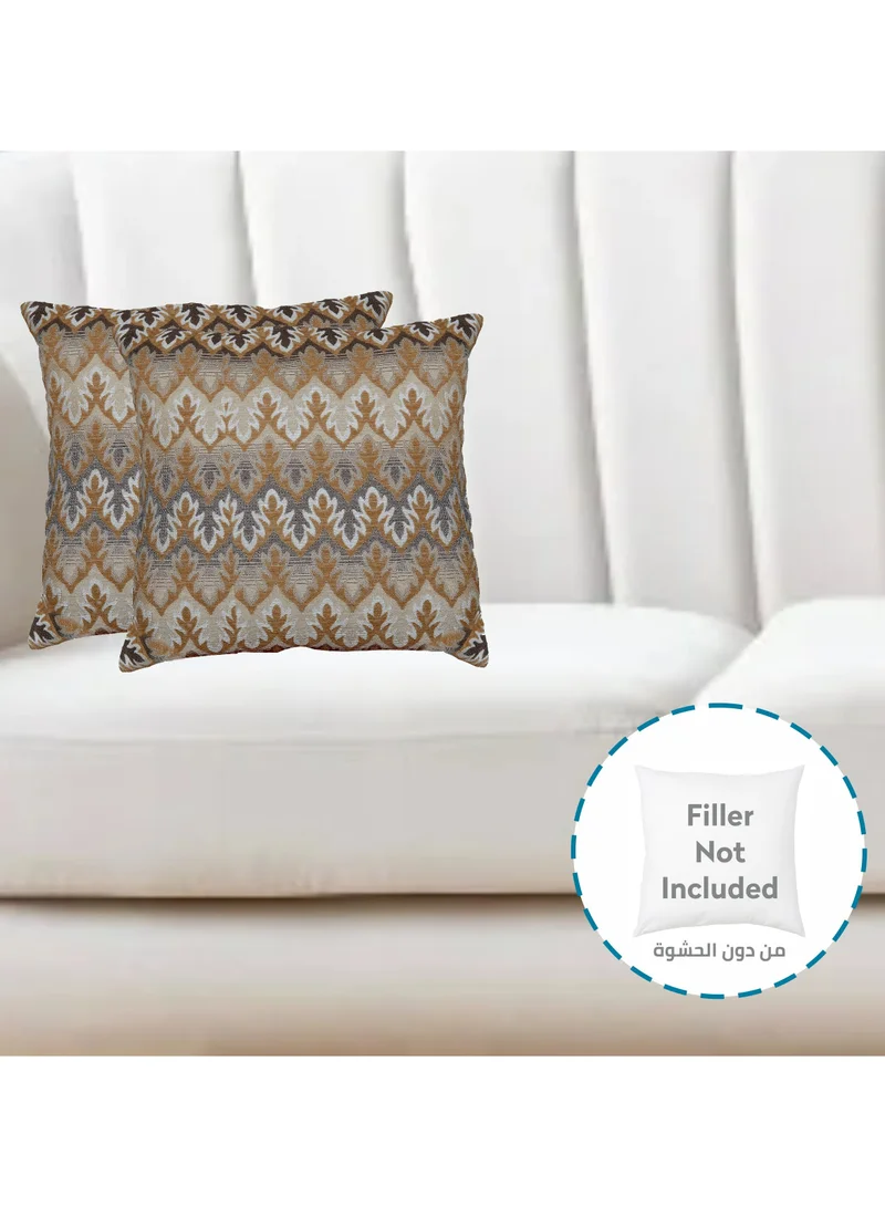 Donetella Cushion Cover,45X45 Cm (18X18 inch) 2-Pcs Decorative Throw Pillowcases Without Filler With Beautiful Abstract Art For Sofa Bed Living Room And Couch, Cocoa