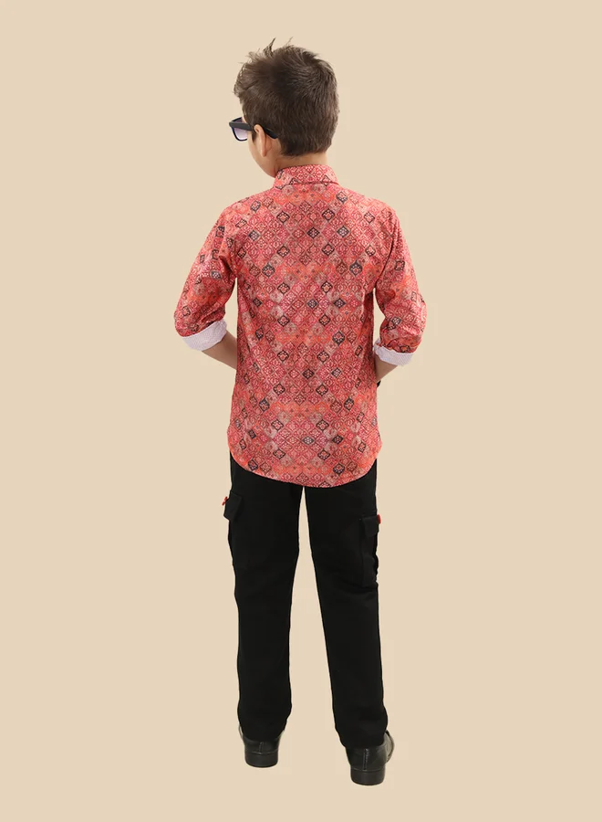 Ts Trends Ts Trends Printed Buttoned Shirt and Pant Set