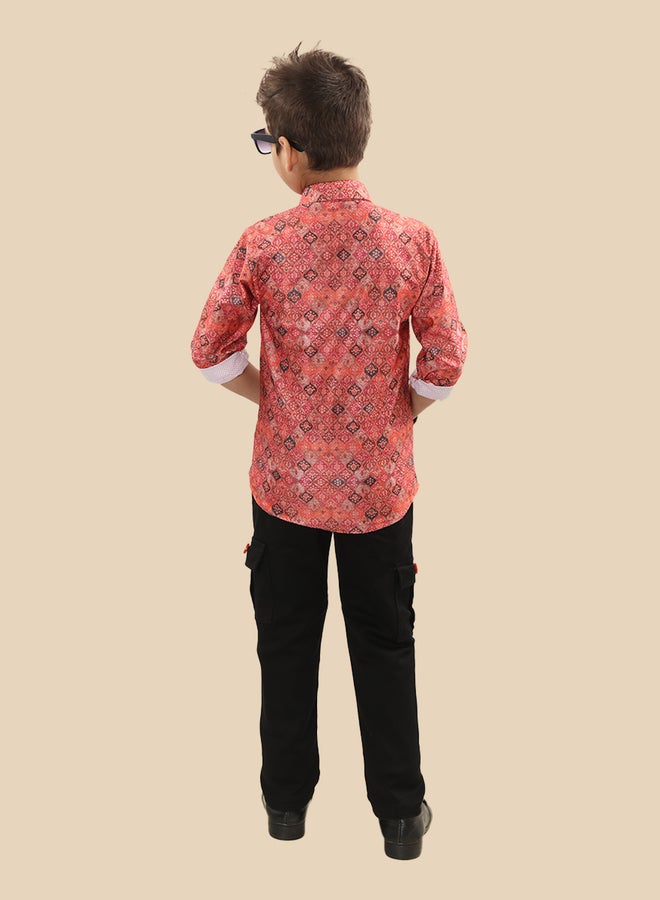 Ts Trends Printed Buttoned Shirt and Pant Set - Image 3
