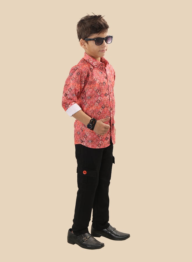Ts Trends Printed Buttoned Shirt and Pant Set - Image 2