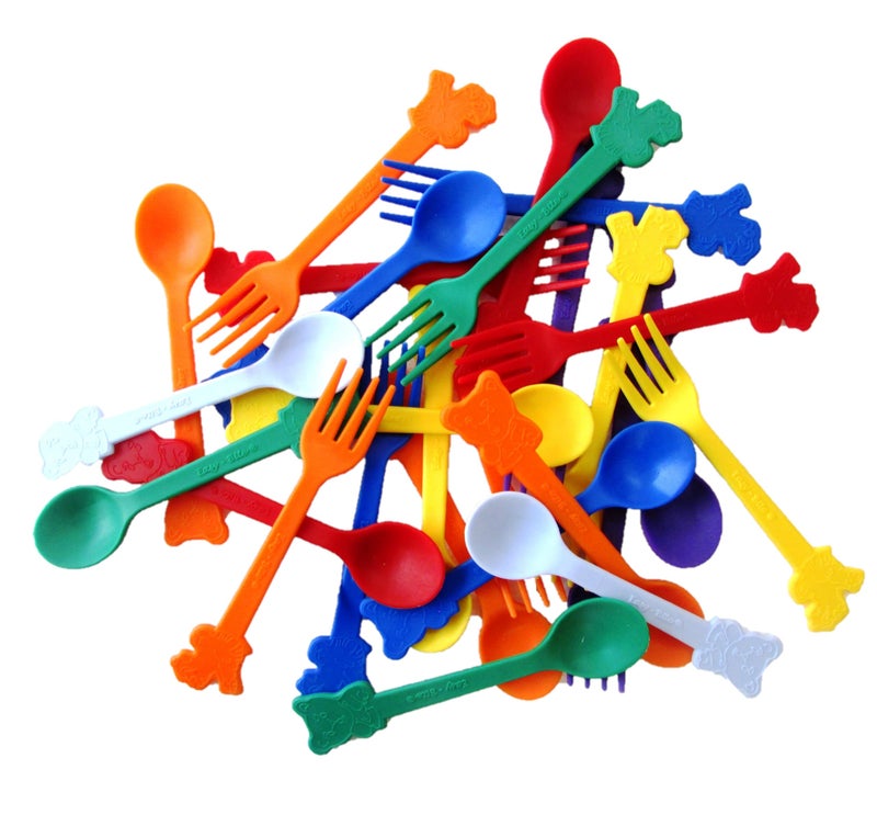 Kitsen Reusable Plastic Spoon And Fork Set. 12 Spoons&12 Forks. Kids Friendly And Ideal For Birthday Parties, Get Together, Picnic, Lunch Box And More. - Image 5