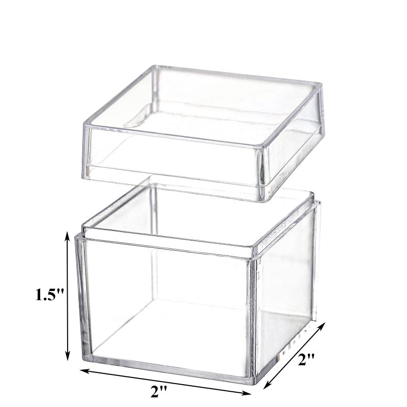Okllen 36 Pack Acrylic Square Cube, Small Clear Box with Lids, Treat Gift Boxes Candy Storage Container for Cosmetics, Makeup, Jewelry, Party Favor, 2x2x2 Inches - Image 3