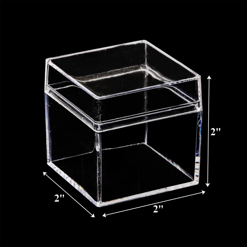 Okllen 36 Pack Acrylic Square Cube, Small Clear Box with Lids, Treat Gift Boxes Candy Storage Container for Cosmetics, Makeup, Jewelry, Party Favor, 2x2x2 Inches - Image 2