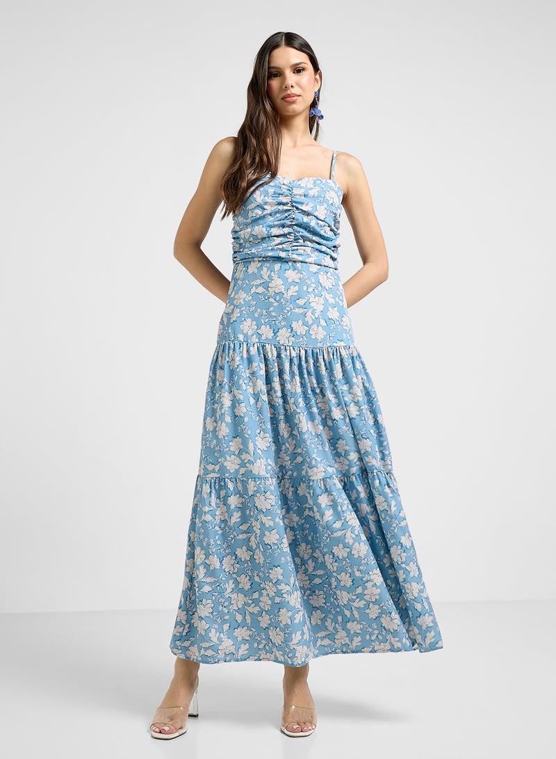 جينجر فستان ماكسي بطبقات بنقشة الزهور - Image 1