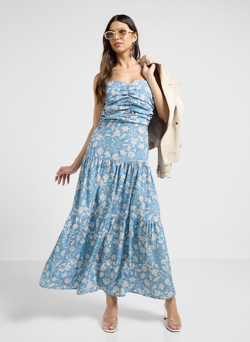 جينجر فستان ماكسي بطبقات بنقشة الزهور - Image 4